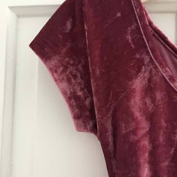 Forever 21 Pink Velvet Skater Dress Cross Back - Picture 4 of 4